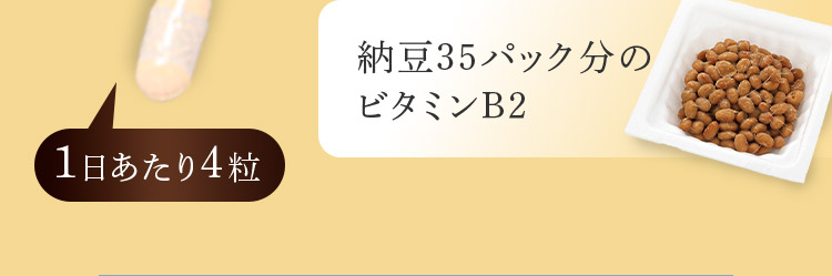 納豆35パック分のビタミンB2 1日あたり4粒